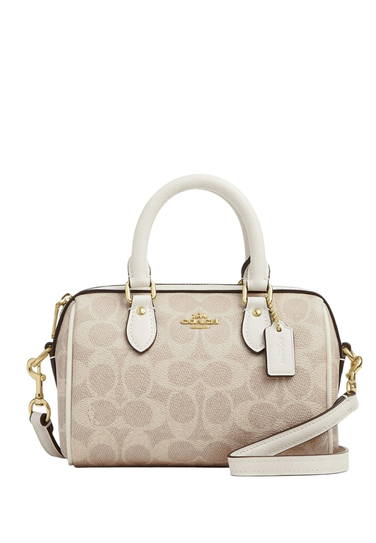 Coach Mini Rowan Crossbody Bag In Signature Canvas - Sand White