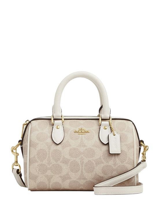 Coach Mini Rowan Crossbody Bag In Signature Canvas - Sand White