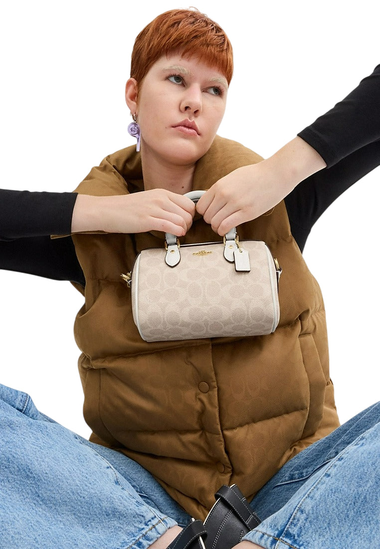 Coach Mini Rowan Crossbody Bag In Signature Canvas - Sand White