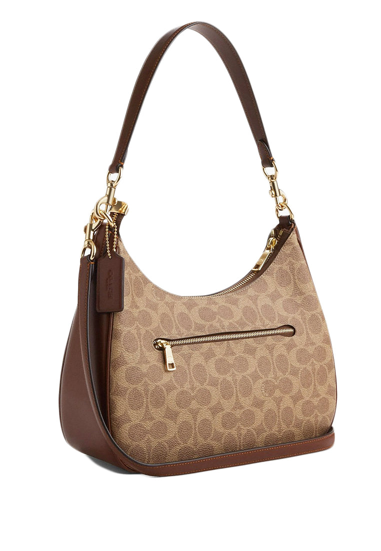 Coach Teri Hobo Bag In Signature Canvas - Tan Brown