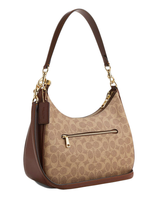 Coach Teri Hobo Bag In Signature Canvas - Tan Brown