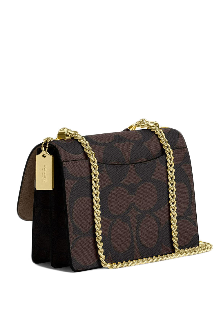 Coach Klare Crossbody Bag In Blocked Signature Canvas - Walnut Brown