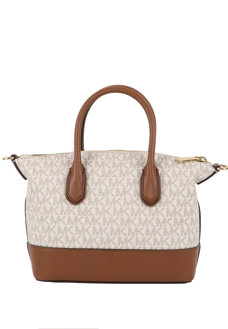 Michael Kors Hyde Small Logo Satchel - Vanilla/Brown