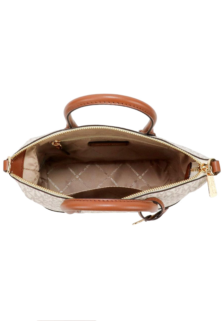 Michael Kors Hyde Small Logo Satchel - Vanilla/Brown