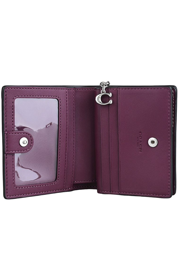 Coach Snap Wallet In Signature Canvas With Country Floral Print - Black/Multi