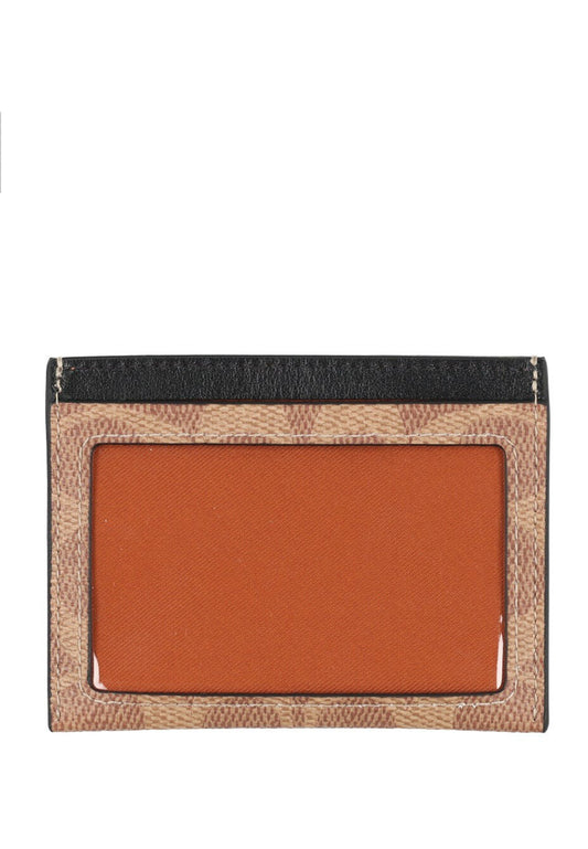 Coach Slim ID Card Case In Signature Canvas - Tan Brown