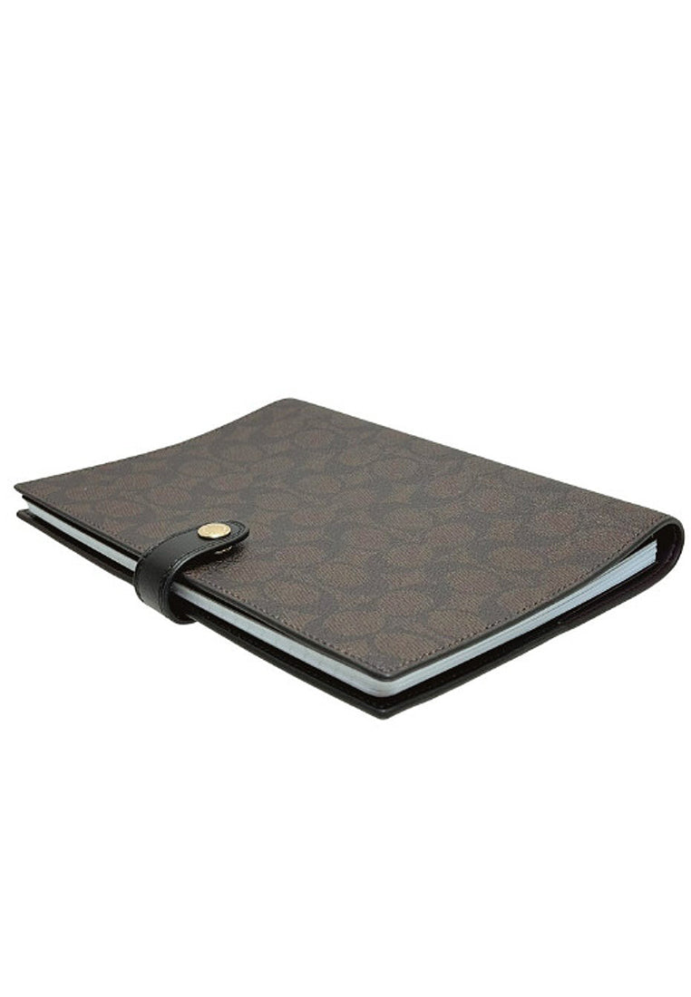 Coach Notebook In Signature Canvas - Walnut Black