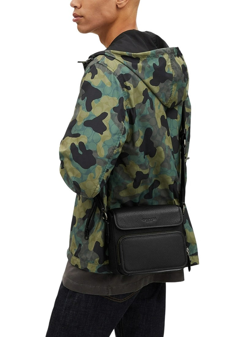 Coach Mens Sullivan Flap Crossbody Bag - Graphite Black