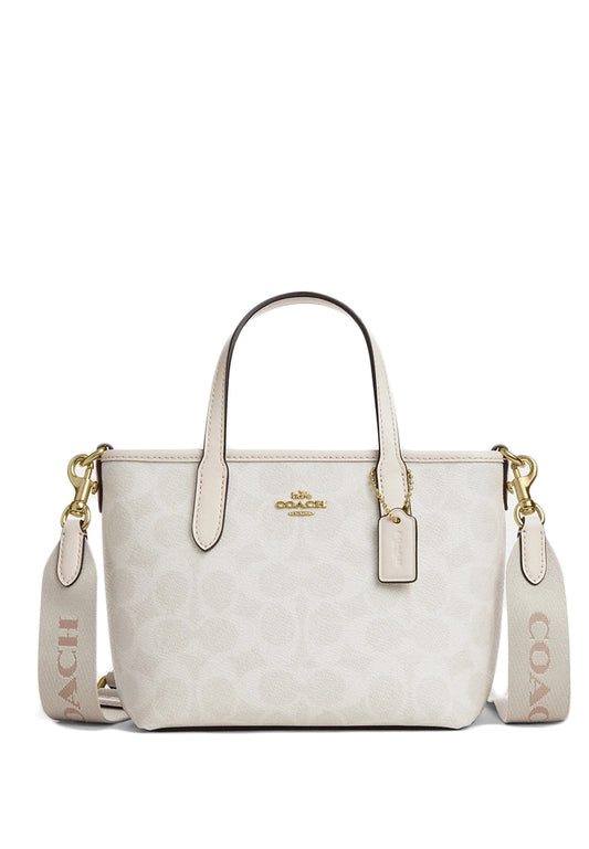Coach City Mini Tote Bag In Signature Canvas - White/Chalk