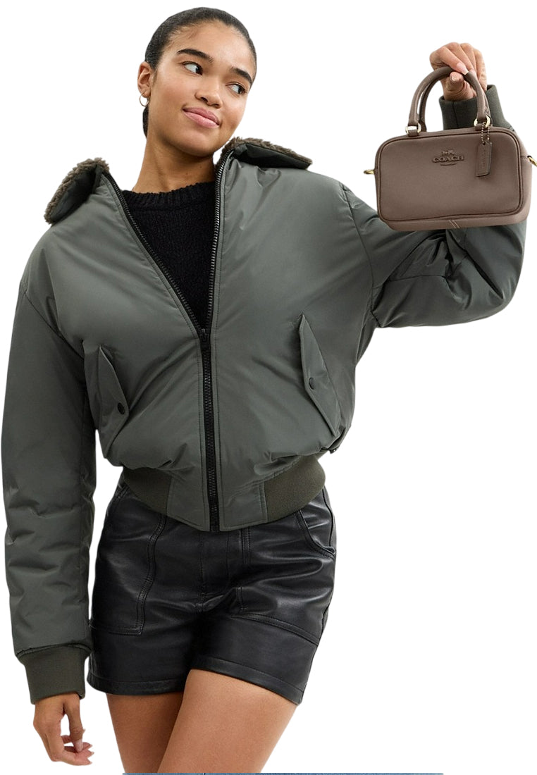 Coach Satchel Crossbody - Dark Stone