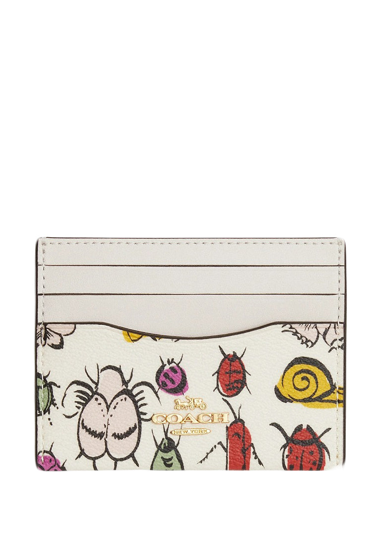 Coach Slim ID Card Case With Creature Print - White/Multi