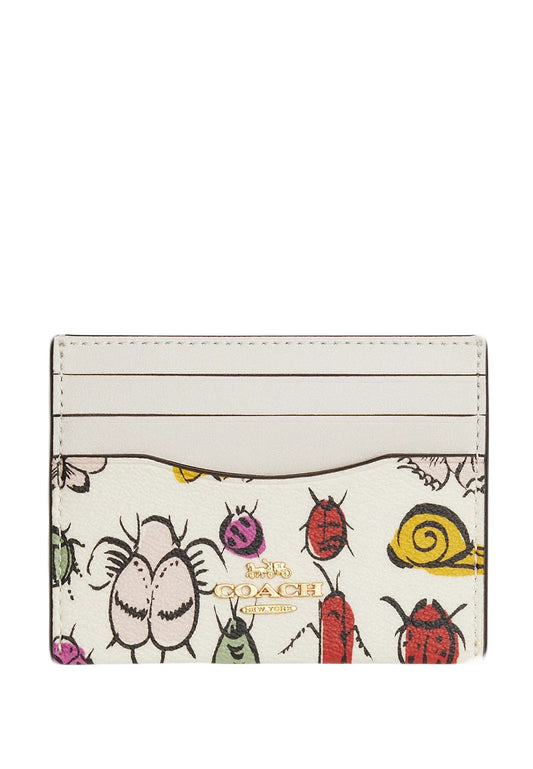 Coach Slim ID Card Case With Creature Print - White/Multi