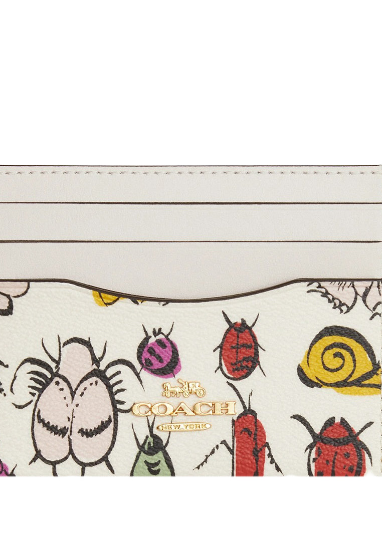 Coach Slim ID Card Case With Creature Print - White/Multi