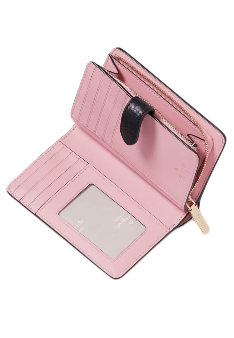 Kate Spade Madison Floral Waltz Medium Compact Bifold Wallet - Black