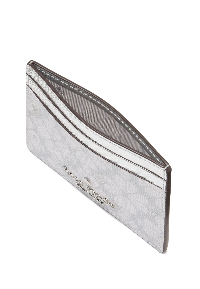 Kate Spade Spade Flower Star Toss Small Slim Card Holder - Platinum Grey