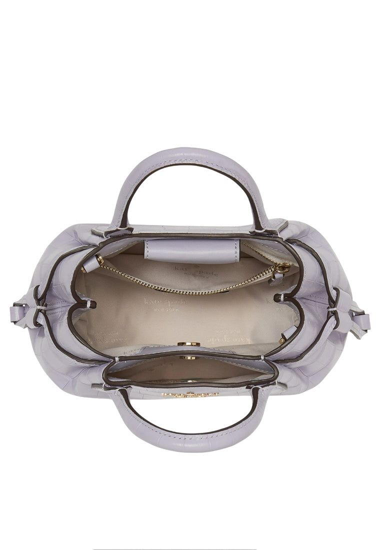 Kate Spade Dumpling Croc Embossed Mini Satchel - Lavender Cream
