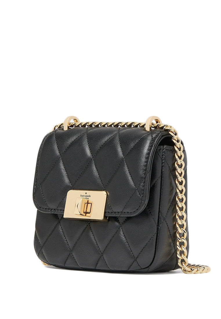 Kate Spade Carey Quilted Micro Flap Crossbody - Black