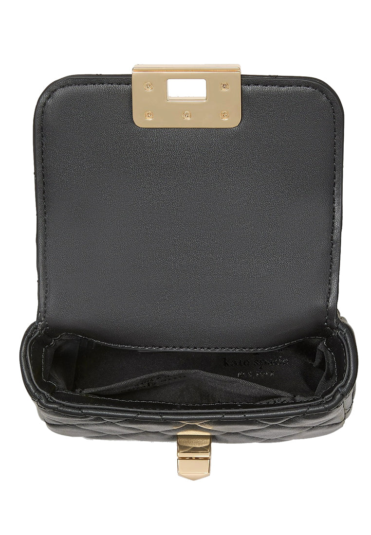 Kate Spade Carey Quilted Micro Flap Crossbody - Black