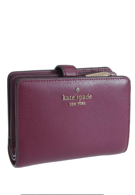 Kate Spade Madison Medium Compact Bifold Wallet - Blackberry
