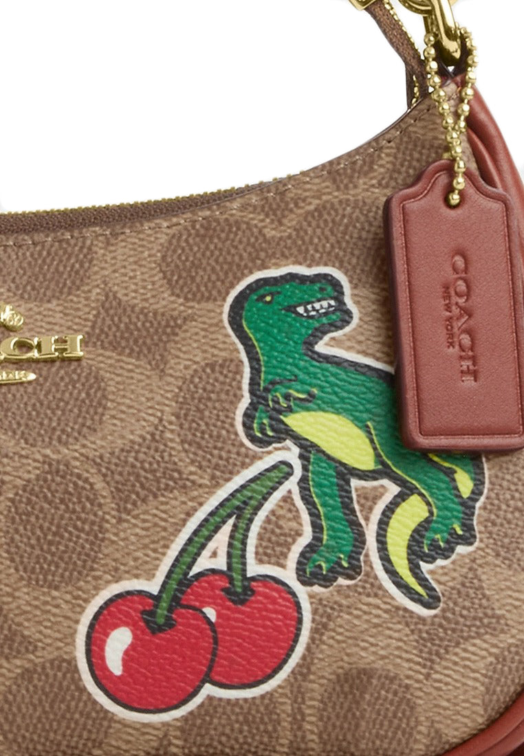 Coach Teri Mini Crossbody Bag In Signature Canvas With Sticker Print - Brown