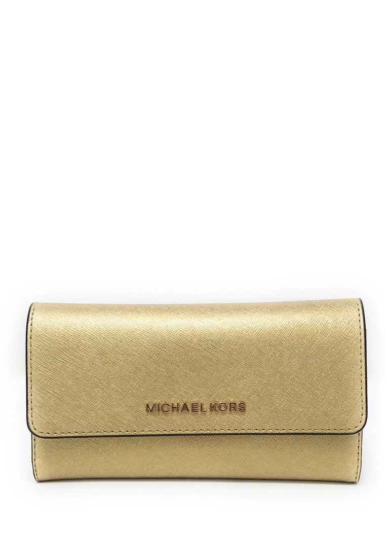 Michael Kors Jet Set Travel Large Trifold Wallet - Pale Gold