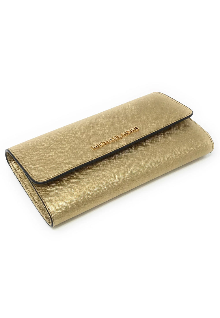 Michael Kors Jet Set Travel Large Trifold Wallet - Pale Gold