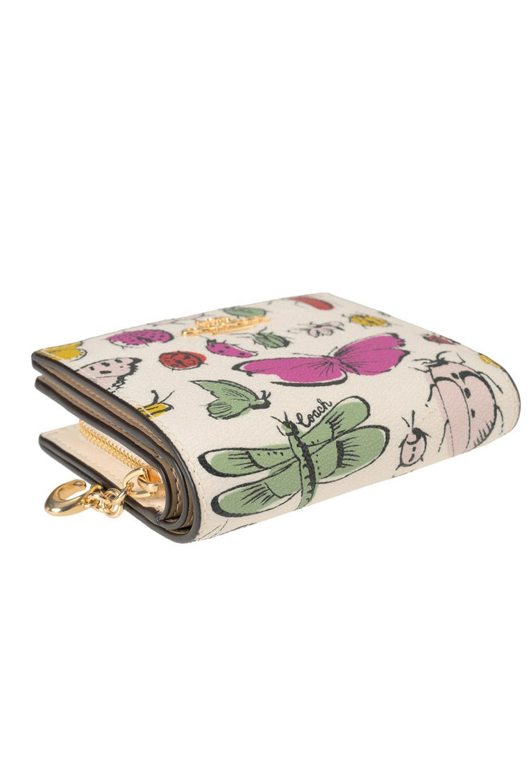 Coach Snap Wallet With Creature Print - White/Multi
