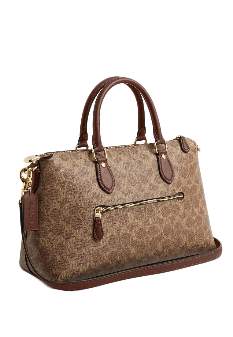 Coach Georgia Satchel Bag In Signature Canvas - Tan/Brown