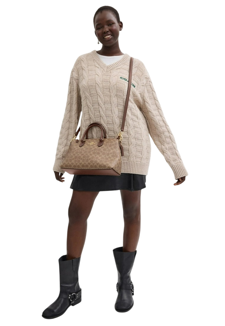 Coach Georgia Satchel Bag In Signature Canvas - Tan/Brown