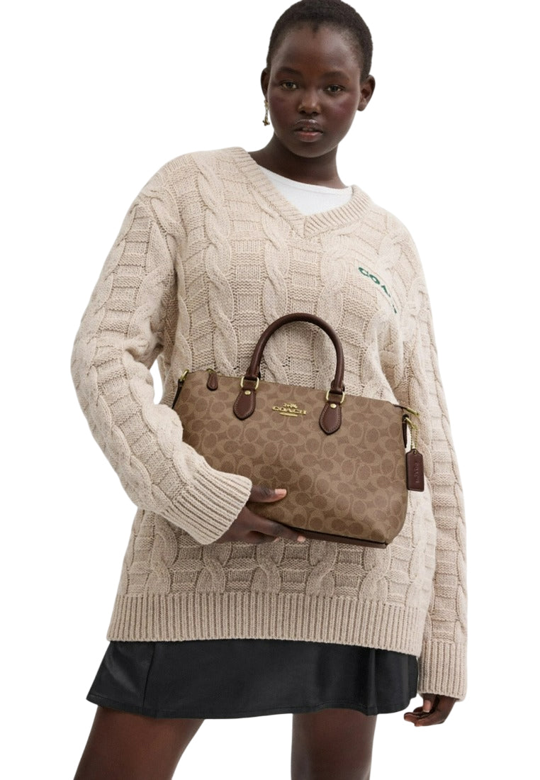 Coach Georgia Satchel Bag In Signature Canvas - Tan/Brown