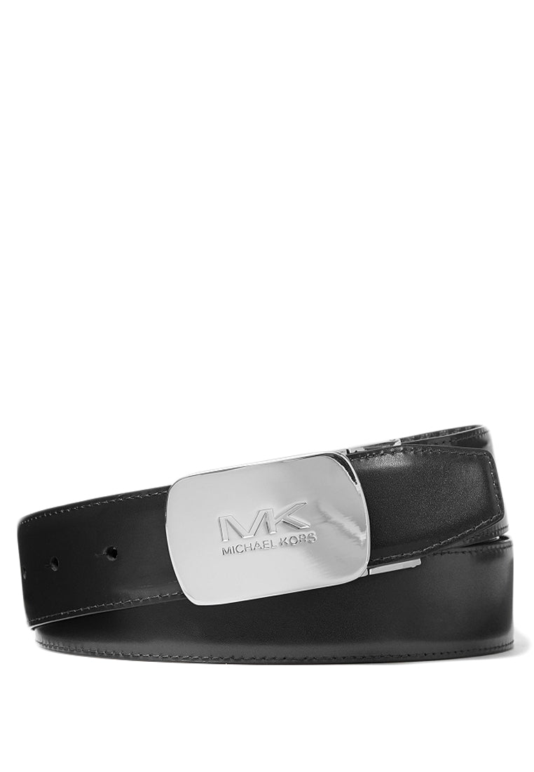 Michael Kors Reversible Belt Signature Plaque Buckle Belt 34MM - Black