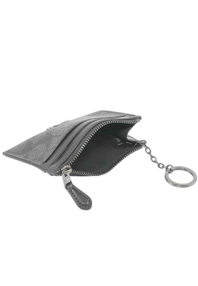 Coach Mini Skinny ID Case In Signature Canvas - Charcoal/Black