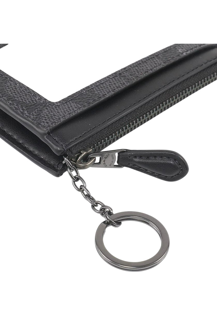 Coach Mini Skinny ID Case In Signature Canvas - Charcoal/Black