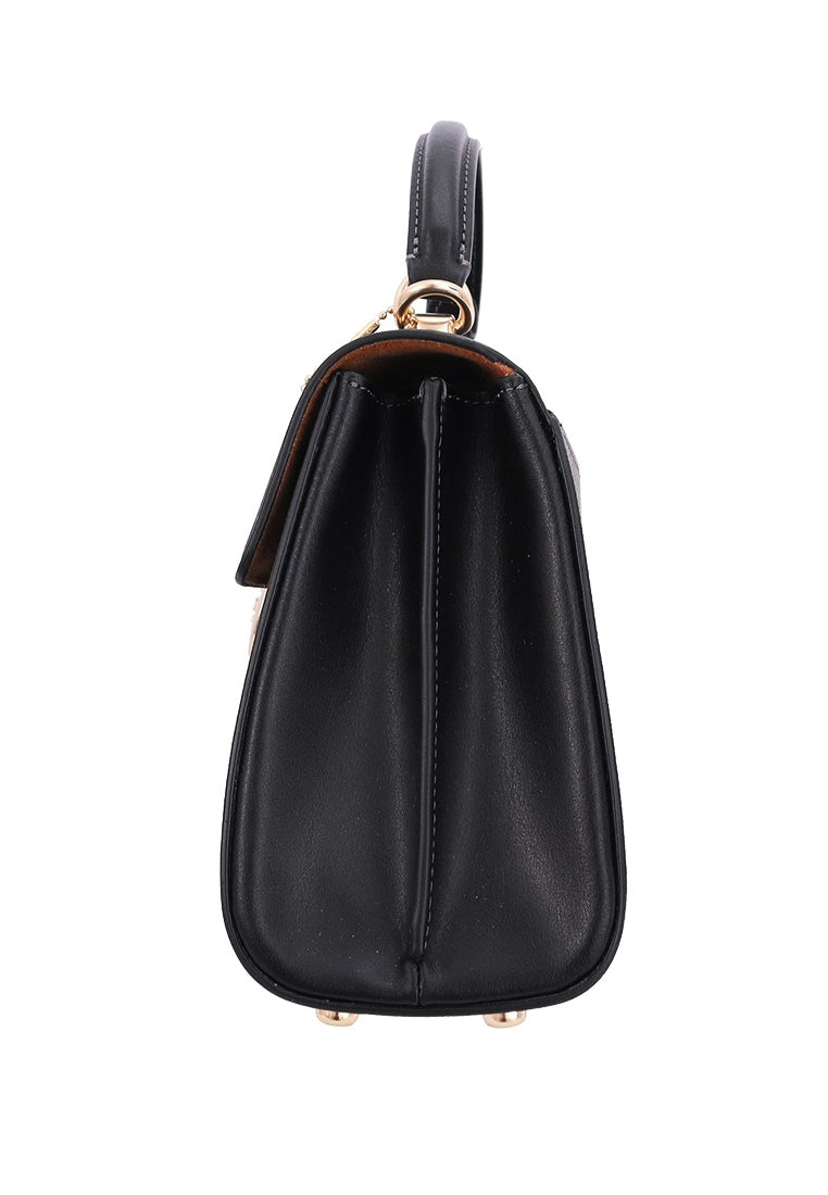 Coach Eliza Top Handle Bag In Signature Canvas - Walnut/Black