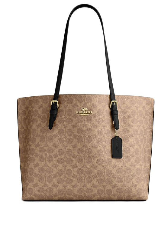 Coach Mollie Tote Bag In Signature Canvas - Tan/Black
