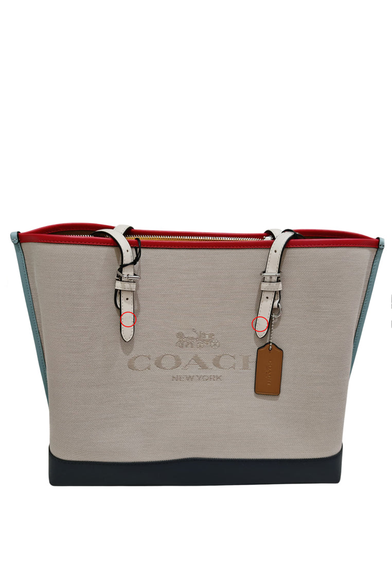 Coach Mollie Tote In Signature Jacquard With Stripes - Red/Navy/White [CLEARANCE]