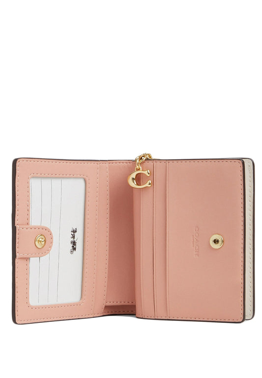 Coach Snap Wallet In Signature Canvas With Floral Print - Sand Multi