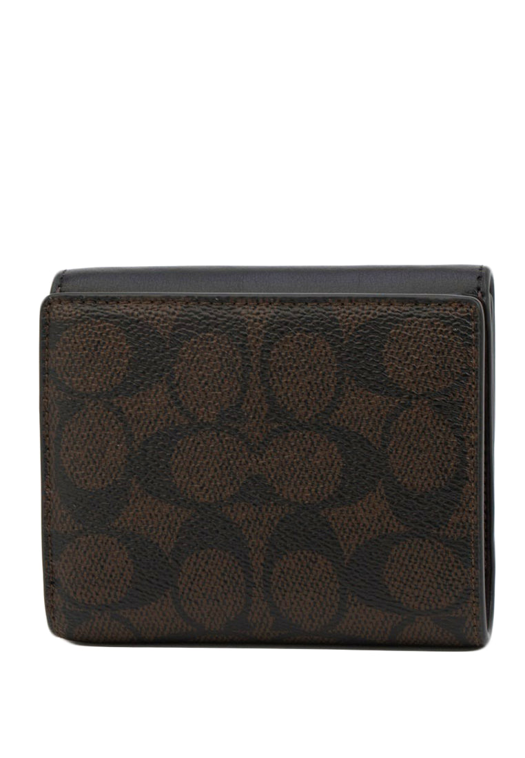 Coach Eliza Small Wallet In Signature Canvas - Walnut/Black