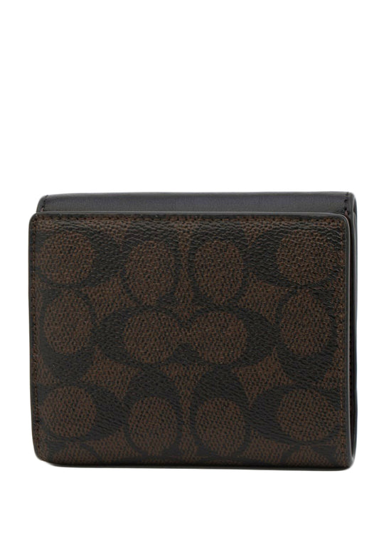 Coach Eliza Small Wallet In Signature Canvas - Walnut/Black