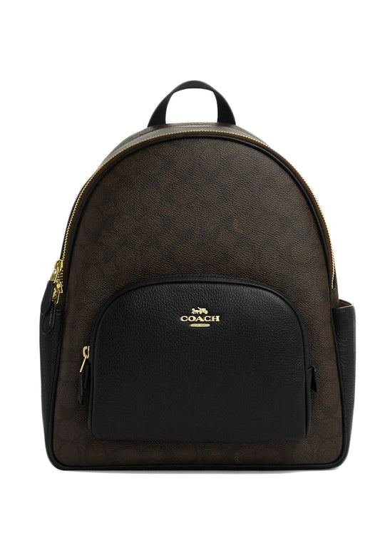 Coach Court Backpack In Signature Canvas - Walnut/Black