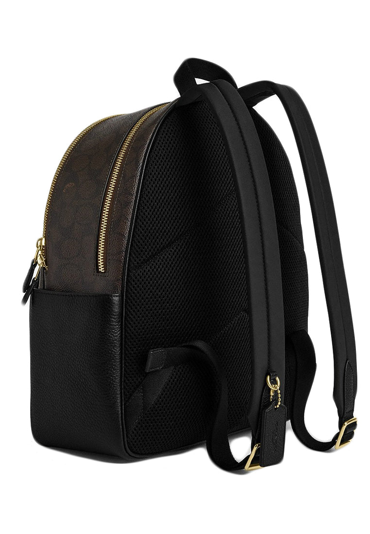 Coach Court Backpack In Signature Canvas - Walnut/Black