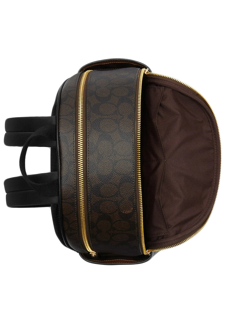 Coach Court Backpack In Signature Canvas - Walnut/Black