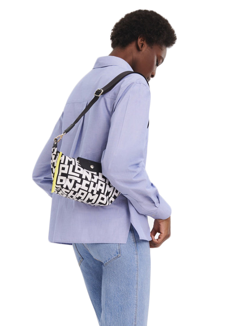 Longchamp Le Pliage Small Shoulder Bag - White/Black
