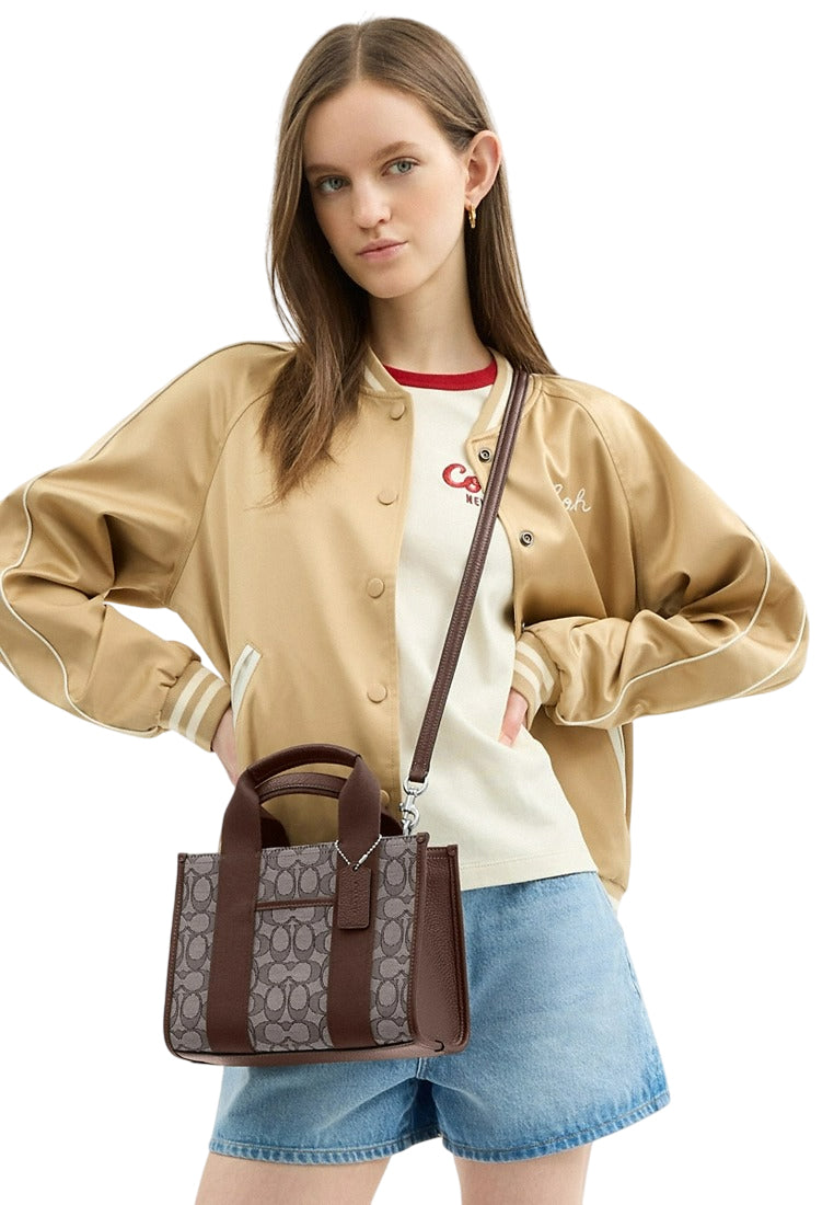 Coach Smith Tote Bag 24 In Signature Jacquard - Oak/Maple