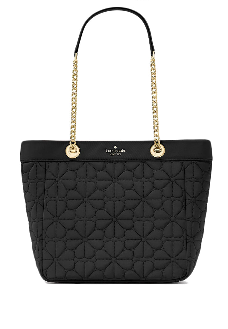Kate Spade Spade Flower Quilted Fabric Medium Tote - Black