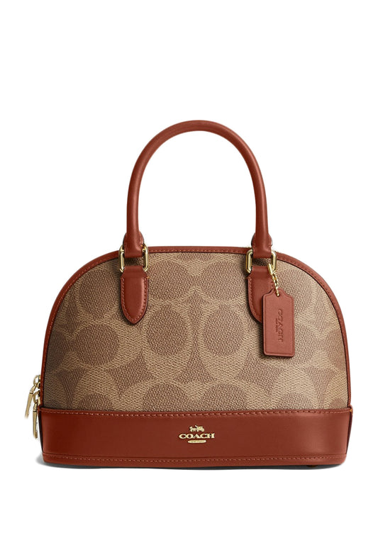 Coach Sabrina Satchel Bag In Signature Canvas - Tan/Caramel