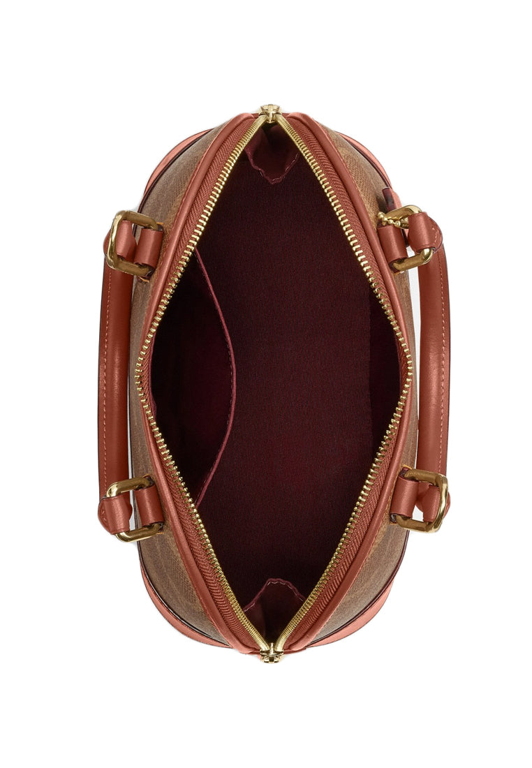 Coach Sabrina Satchel Bag In Signature Canvas - Tan/Caramel