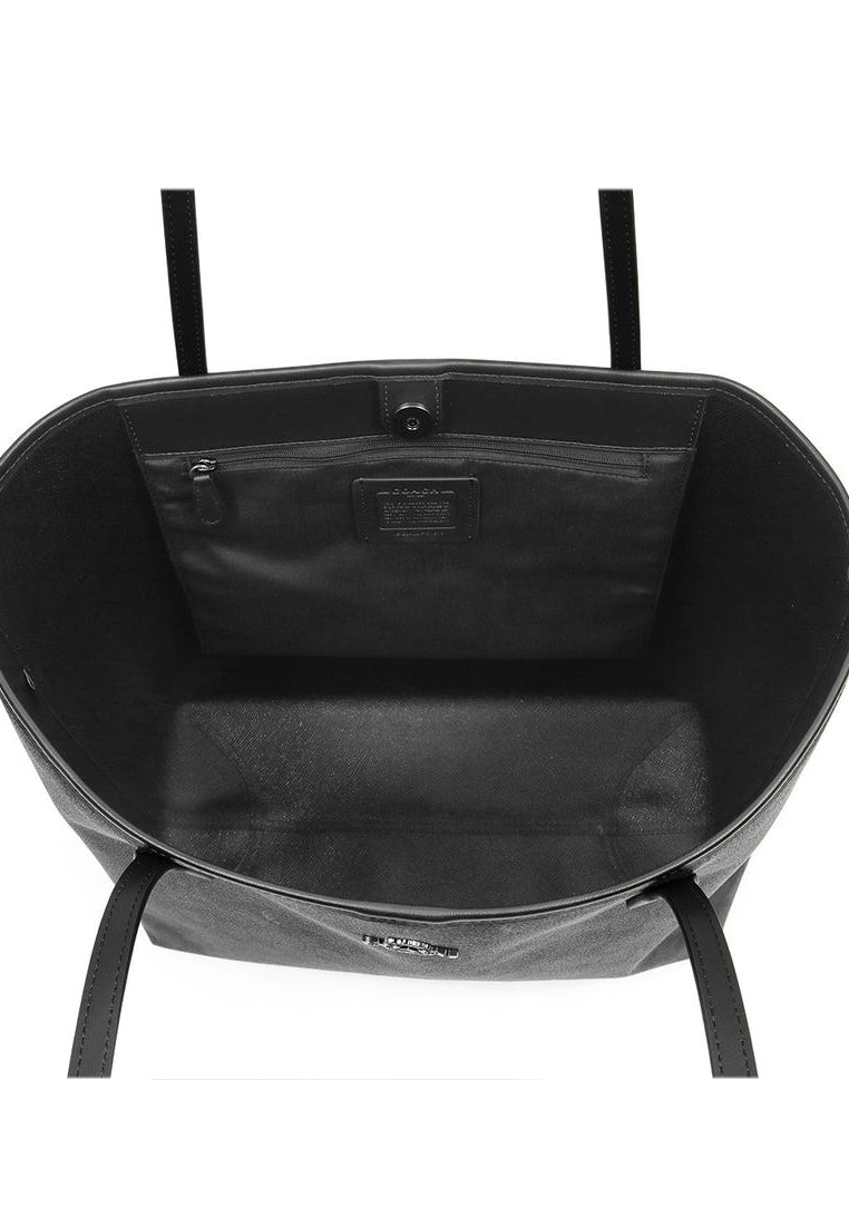 Coach City Tote Bag In Signature Canvas - Charcoal Black
