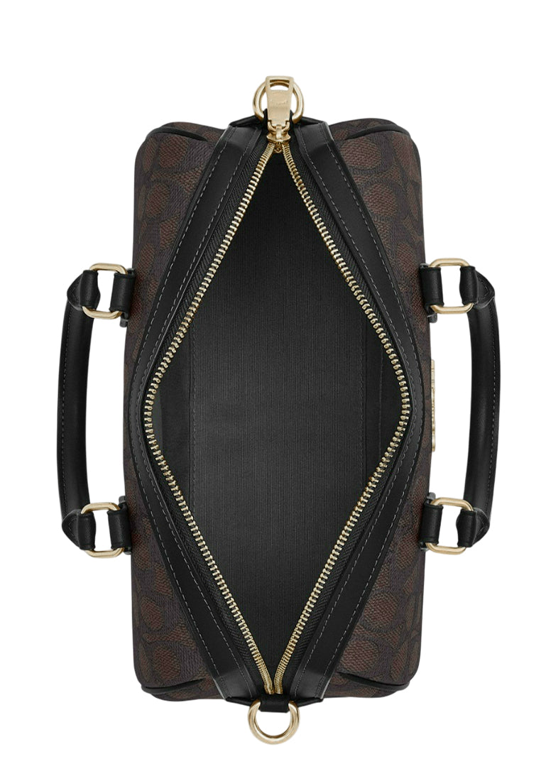 Coach Rowan Long Satchel Bag In Signature Canvas - Walnut Black