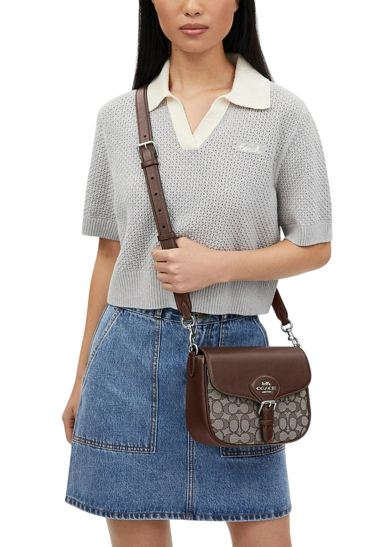Coach Amelia Saddle Bag In Signature Jacquard - Maple